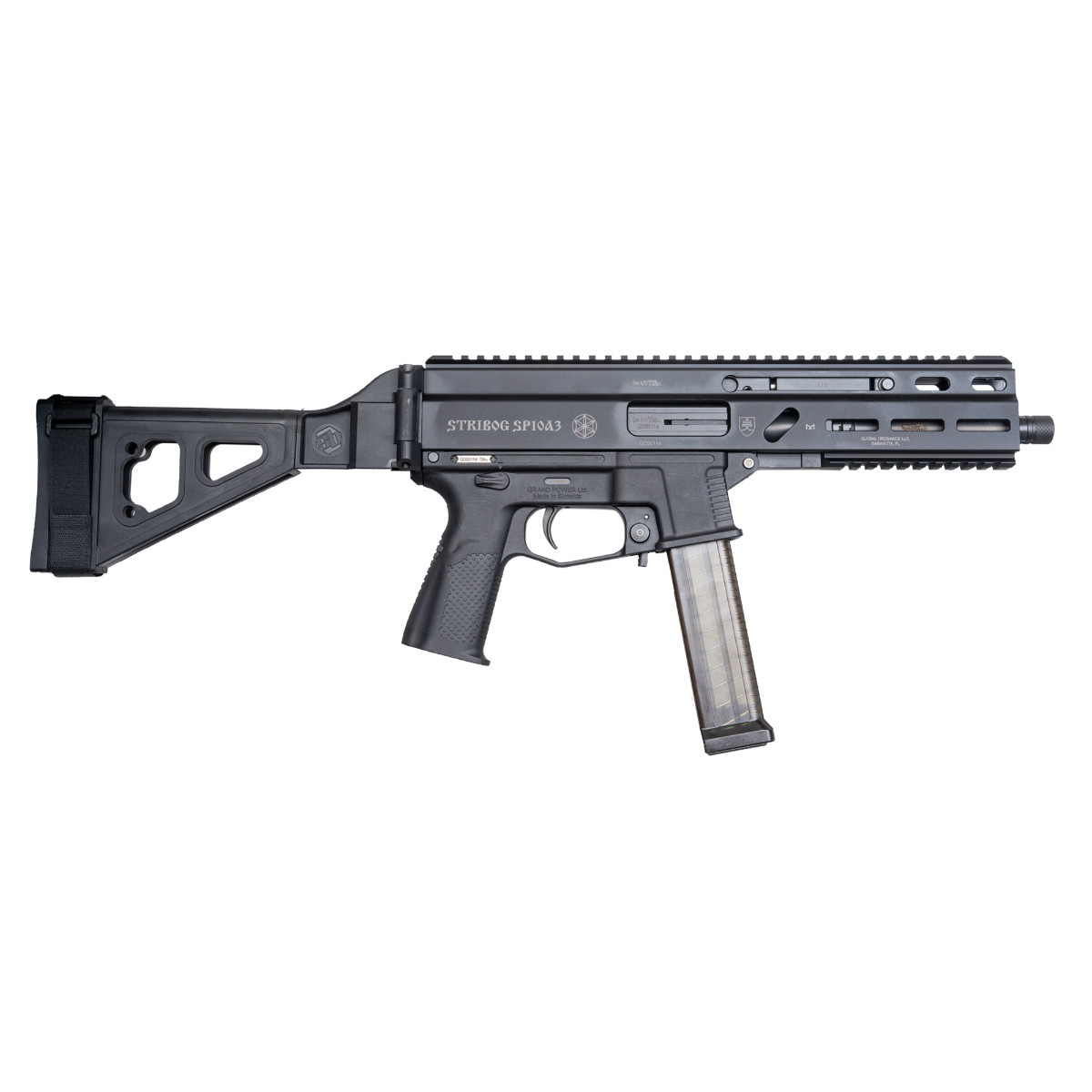 GRAND POWER STRIBOG SP10A3 10MM 8" THRD SUB PSTL W/SBT BRC BLK